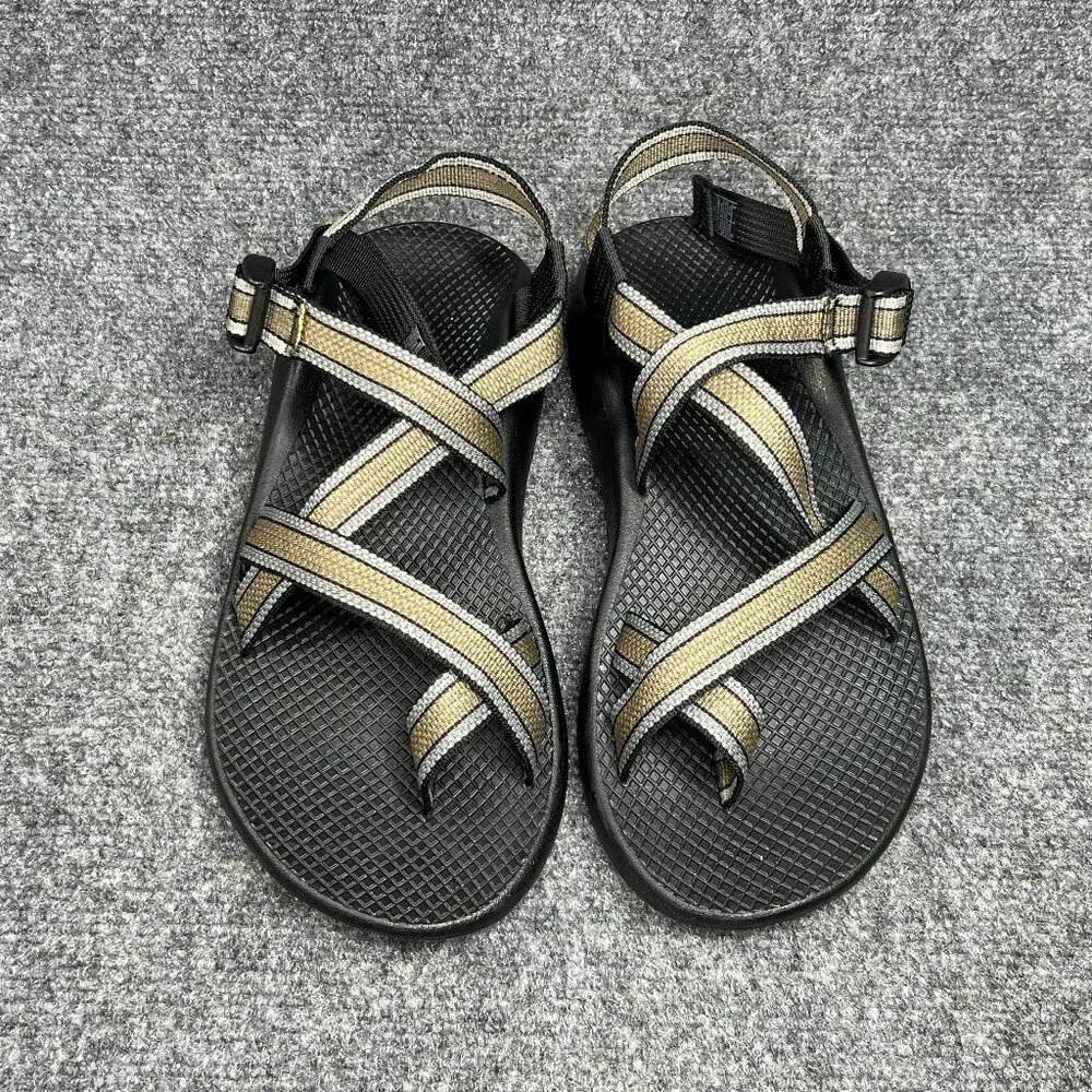 Chaco Z/2 Classic Sandals Men's 8 Black Gold Athletic‎ Outdoor Hiking Spot Water
